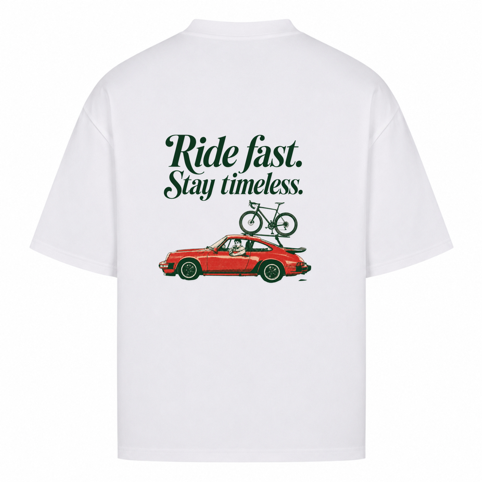Her Pace Ride Fast, Stay timeless oversized Shirt - White - Rueckseite