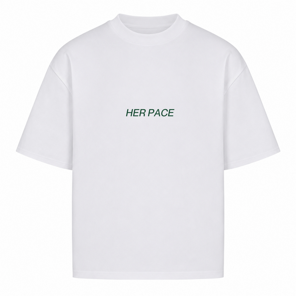 Her Pace Ride Fast, Stay timeless oversized Shirt - White