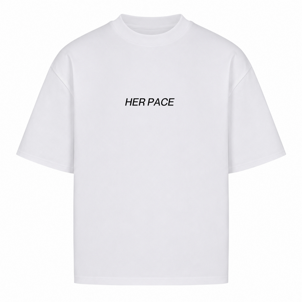 Her Pace Social Media is Fake oversized Shirt - White