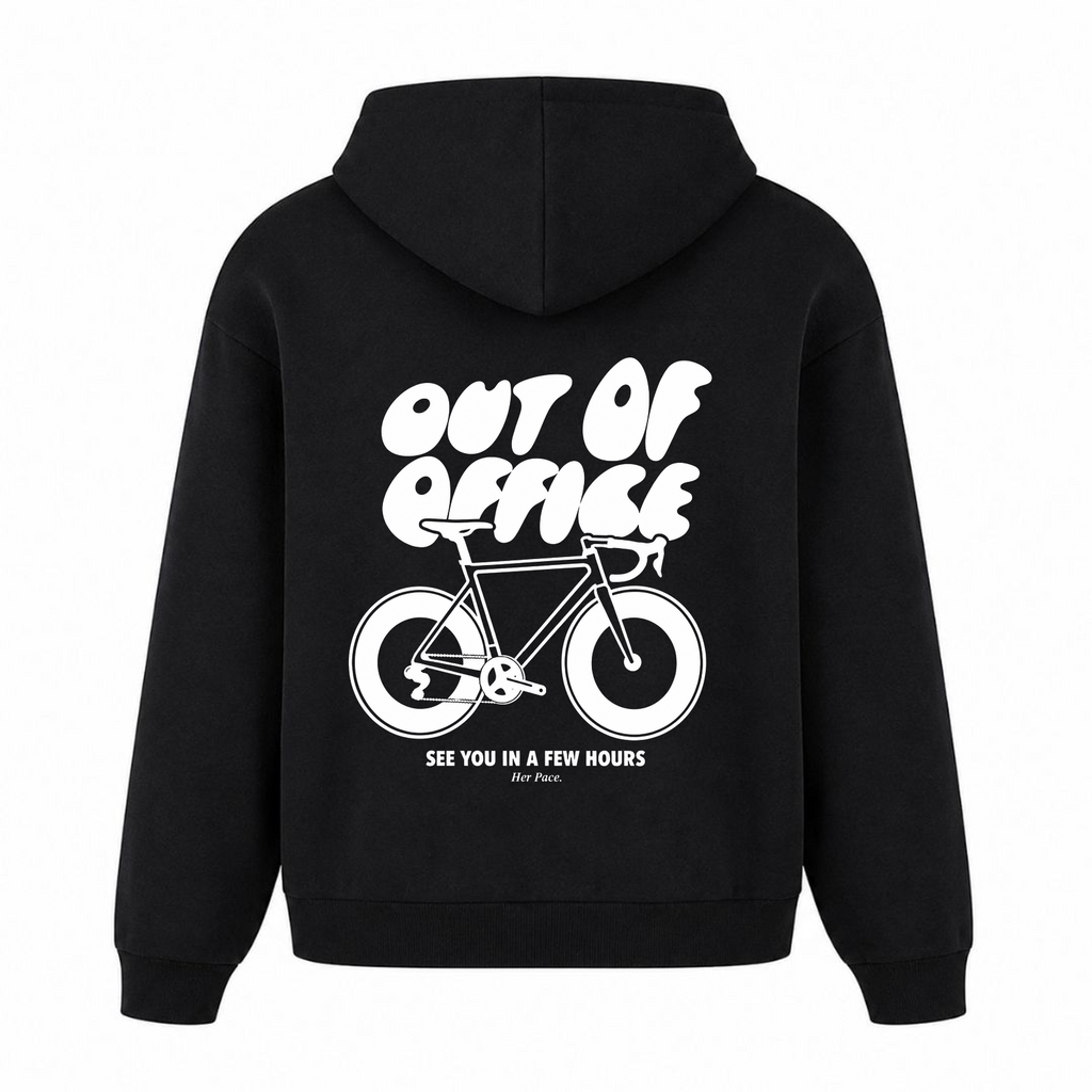 Out of Office oversized Hoodie - Schwarz - Rueckseite