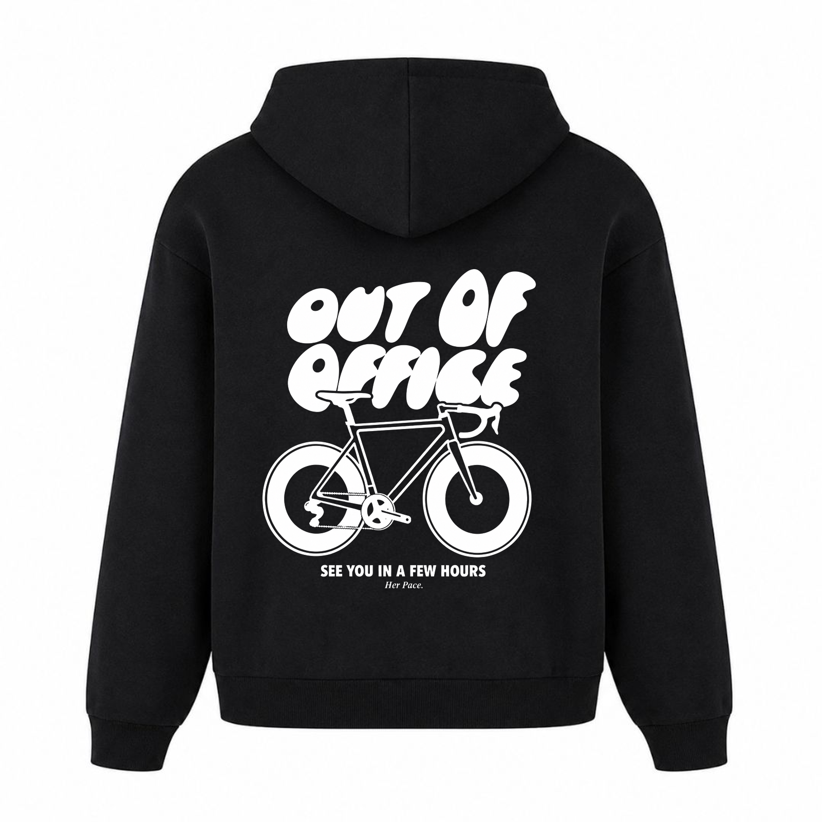 Out of Office oversized Hoodie - Schwarz - Rueckseite