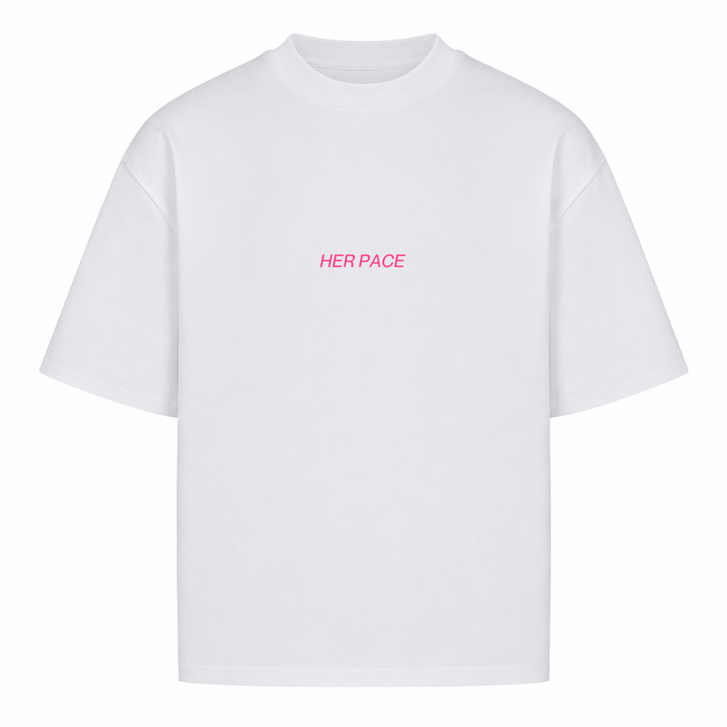 Her Pace Summer oversized Shirt - White