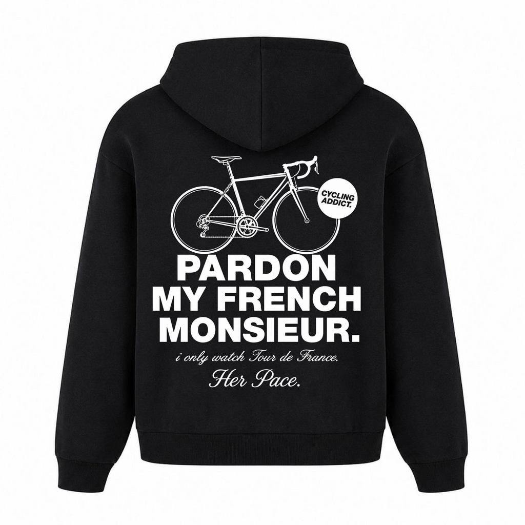 Pardon mon Francais oversized Hoodie - Schwarz - Rueckseite