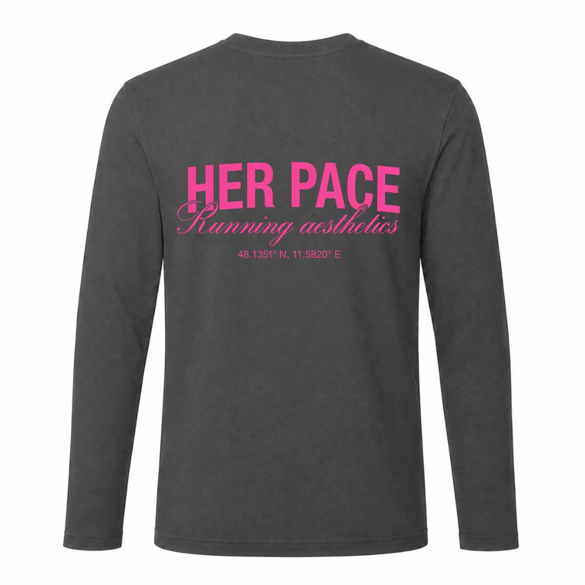 Pink Running Aestethics Running Longsleeve - charcoal - Rueckseite