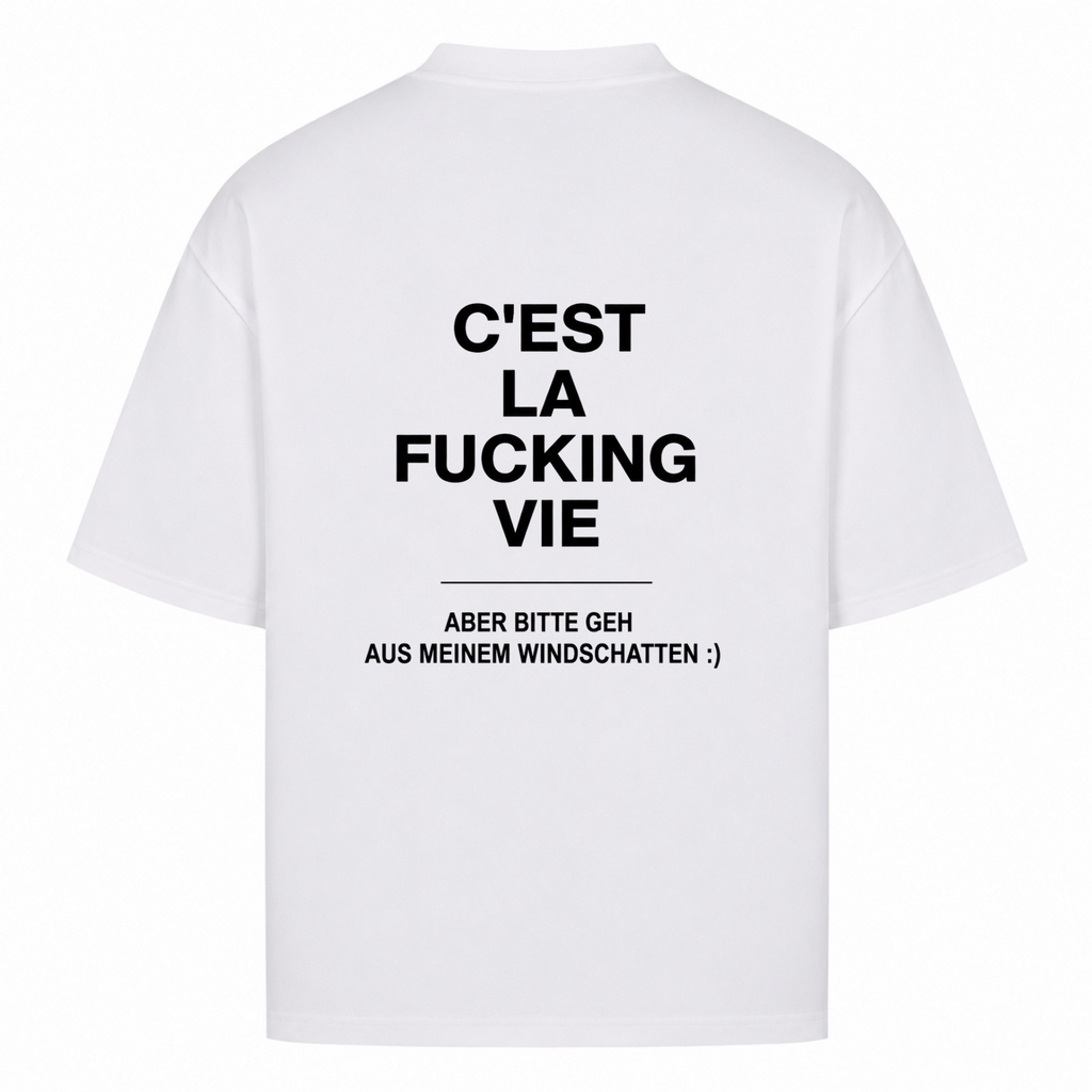 Her Pace Cést la Vie oversized Shirt - White - Rueckseite