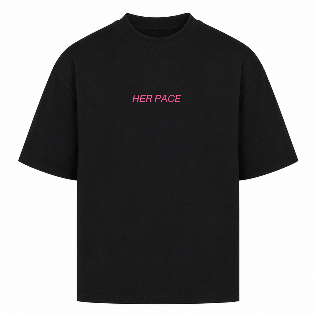 Her Pace Bubblegum Aesthetics oversized Shirt - Black
