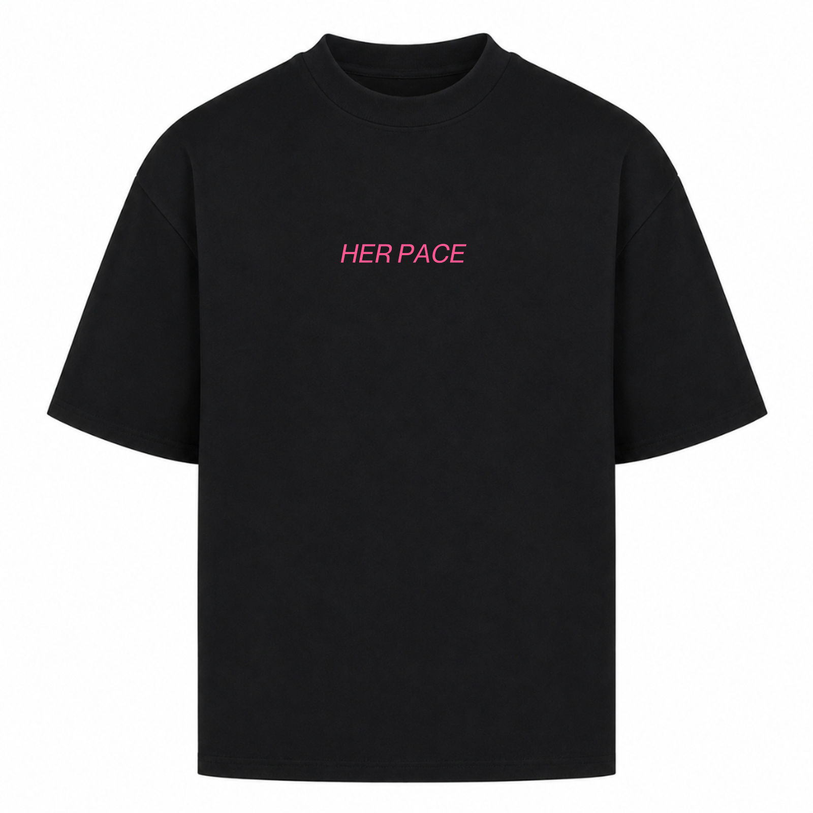 Her Pace Bubblegum Aesthetics oversized Shirt - Black