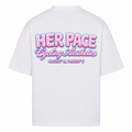 Her Pace Bubblegum Aesthetics oversized Shirt - White - Rueckseite
