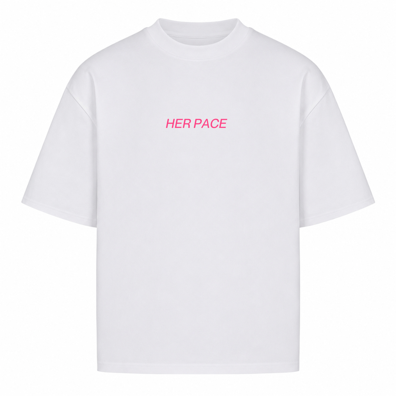 Her Pace Bubblegum Aesthetics oversized Shirt - White