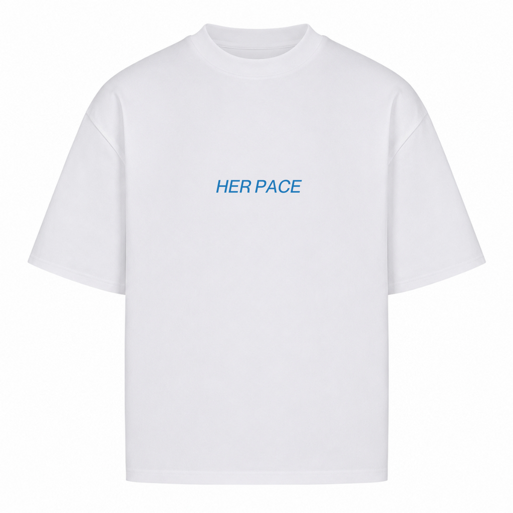 Her Pace Cool people Cycle oversized Shirt - White