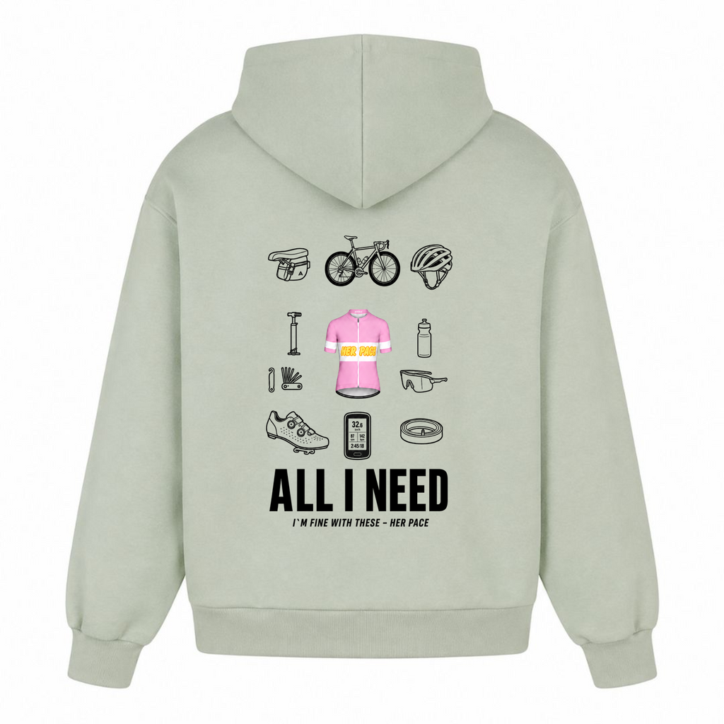 All I Need oversized Hoodie - light asphalt - Rueckseite