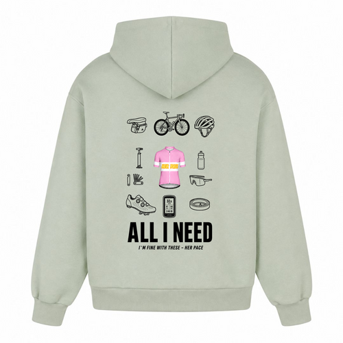 All I Need oversized Hoodie - light asphalt - Rueckseite