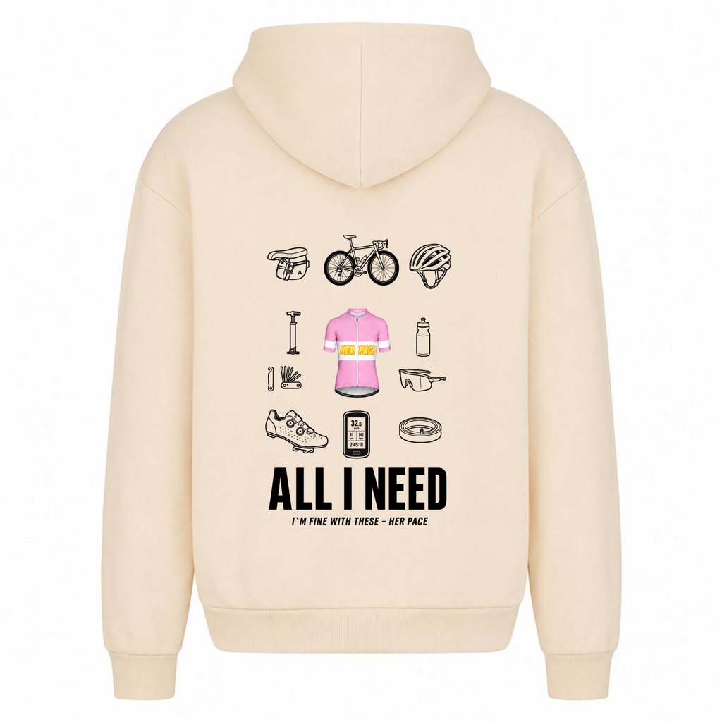 All I Need oversized Hoodie - White Sand - Rueckseite