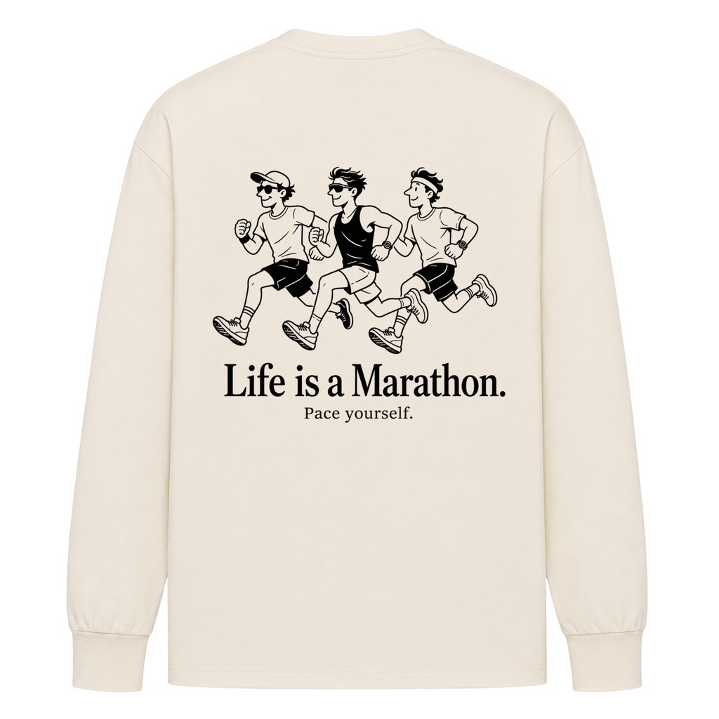Pace Yourself oversized Longsleeve - Raw - Rueckseite