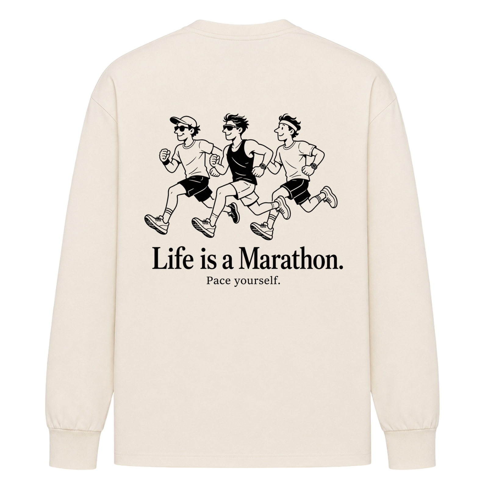 Pace Yourself oversized Longsleeve - Raw - Rueckseite