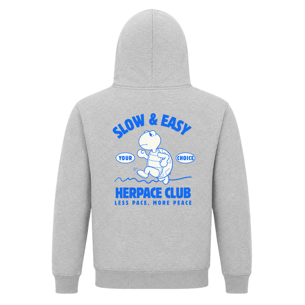 Slow & Easy Hoodie - Grey Melange - Rueckseite